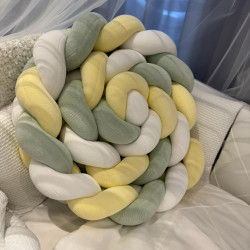 Ingvart bed bumper made of cotton velour - Velour White/Green/Yellow Nr1/42/61 Ingvart bed bumper made of cotton velour - Velour White/Green/Yellow Nr1/42/61