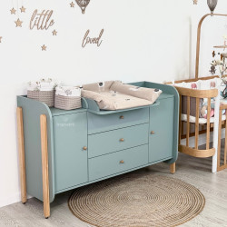 Ingvart Cabinet with Removable Changing Table and five shelves Scandi Eucatlyptus/Natural