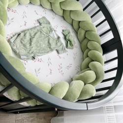 Ingvart bed bumper made of cotton velour - Velour Sage Nr54 Ingvart bed bumper made of cotton velour - Velour Sage Nr54