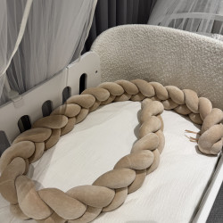 Ingvart bed bumper made of cotton velour - Velour Beige Nr333/1 Ingvart bed bumper made of cotton velour - Velour Beige Nr333/1