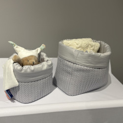 Ingvart Knitted children's baskets for things and toys, Grey Ingvart Knitted children's baskets for things and toys, Grey