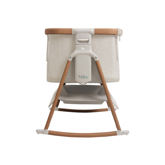 Tutti Bambini mazuļu šūpulis pie gultas CoZee Air Scandinavian Walnut-Ecru