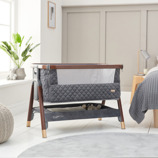 Tutti Bambini mazuļu šūpulis pie gultas CoZee Luxe Walnut-Slate