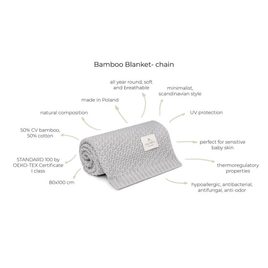 Bambusa Pleds 80х100 Light  Grey-Fir