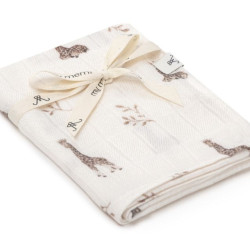 Bamboo muslin diaper 65x65 - giraffes