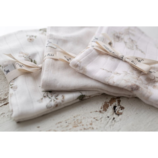 Bambusa muslīna autiņš 65x65 – Boho Flowers