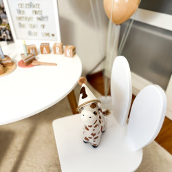 Mēbeļu komplekts apaļais galds + krēsli "Bunny" White/Natural