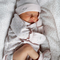 Cimdi jaundzimušajiem Livly "white/grey", one size Cimdi jaundzimušajiem Livly "white/grey", one size