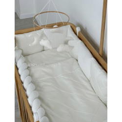 Satīna gultas veļas komplekts "Platīns"  Boho gultiņai Milk