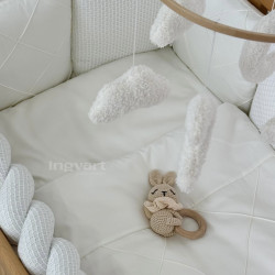 Satin bed linen set "Platinum" for Boho crib Milk Satin bed linen set "Platinum" for Boho crib Milk