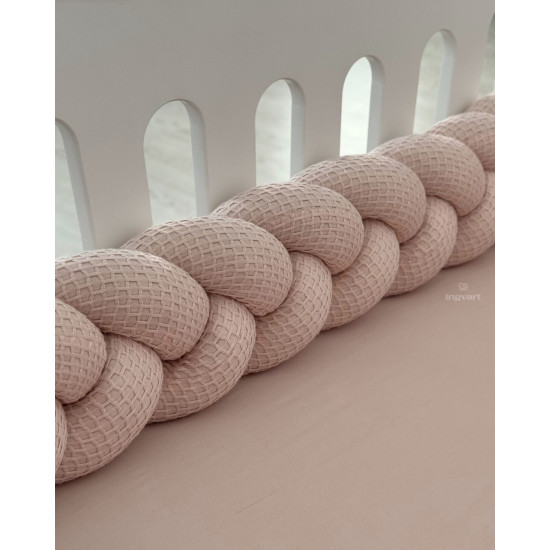 Satīna gultas veļas komplekts "Platīns"  Boho gultiņai Dusty Rose