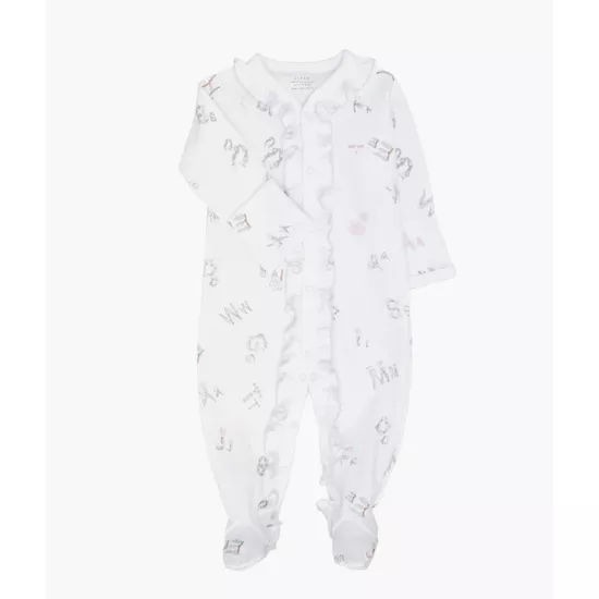 Rāpulis Livly Alphabet Flowers Sara Ruffled Footie