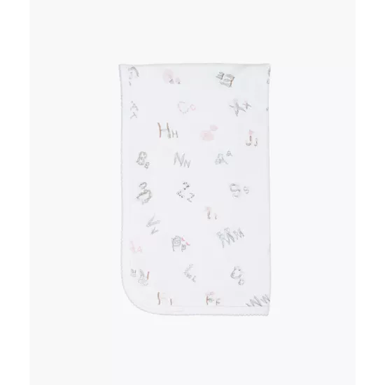 Plēds Livly Alphabet Flowers Blanket White Onesize