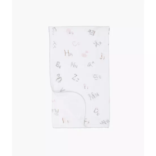 Plēds Livly Alphabet Flowers Blanket White Onesize
