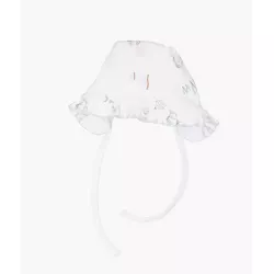 Livly Kokvilnas Cepure Alphabet Flowers Ruffled Hat White