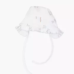 Livly Alphabet Flowers Ruffled Hat White Livly Alphabet Flowers Ruffled Hat White