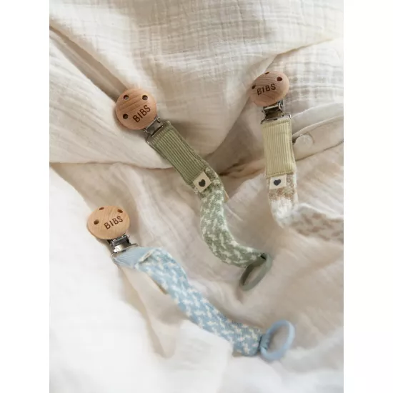 BIBS knupīša turētājs Pacifier Clip - Sage/Ivory