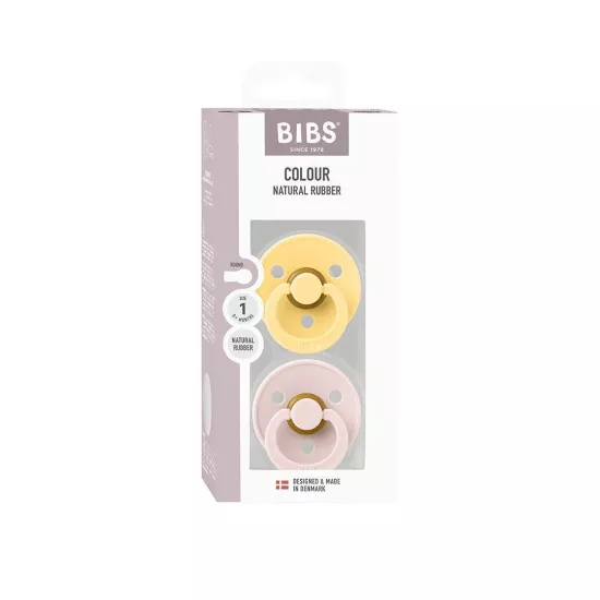 Knupīšu komplekts BIBS Colour Pale Butter/Petal - 0-6/6-18 m