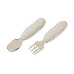 Set of 2 stainless steel pre-cutlery Velvet Grey Set of 2 stainless steel pre-cutlery Velvet Grey