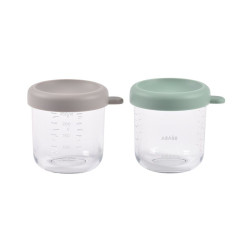 Béaba stikla trauciņi, 250 ml SAGE GREEN/GAZELLE Béaba stikla trauciņi, 250 ml SAGE GREEN/GAZELLE