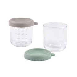 Béaba Glass containers 250 ml SAGE GREEN/GAZELLE Béaba Glass containers 250 ml SAGE GREEN/GAZELLE