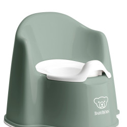 BabyBjörn Potty Chair with Backrest Deep Green-White BabyBjörn Potty Chair with Backrest Deep Green-White