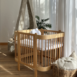 Nika Light Transformer Crib with Movable Side Wall Natural Nika Light Transformer Crib with Movable Side Wall Natural