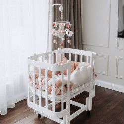 Nika Transformer Crib with Movable Side Wall White Nika Transformer Crib with Movable Side Wall White