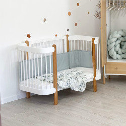 Nika Light Transformer Crib with Movable Side Wall Natural Nika Light Transformer Crib with Movable Side Wall Natural