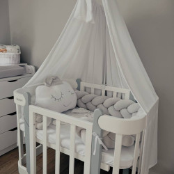 Nika Transformer Crib with Movable Side Wall White/Grey Nika Transformer Crib with Movable Side Wall White/Grey