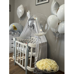 Gultiņa-transformers Nika ar kustīgu sienu White/Grey