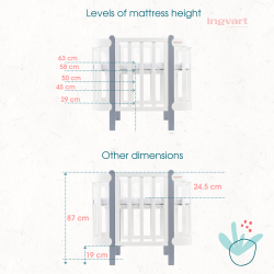 Nika Transformer Crib with Movable Side Wall Grey Nika Transformer Crib with Movable Side Wall Grey