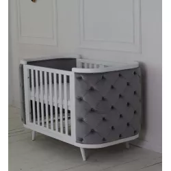 Gultiņa-transformers Boho ar kustīgu sienu White/Grey Velour Gultiņa-transformers Boho ar kustīgu sienu White/Grey Velour