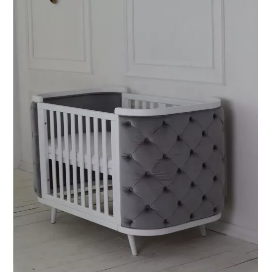 Gultiņa-transformers Boho ar kustīgu sienu White/Grey Velour