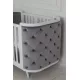 Gultiņa-transformers Boho ar kustīgu sienu White/Grey Velour