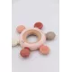 Koka un silikona zobgrauznis Bamboom ring Rudder - Rosa 04