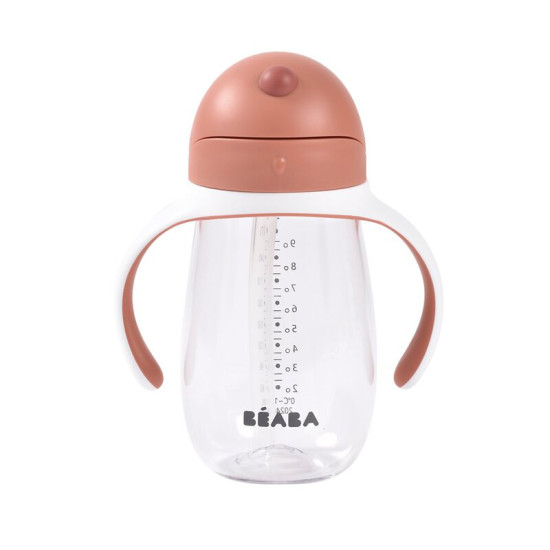 Metāliska Mācību Krūzīte Ar Caurulīti Beaba 250 Ml, Terracota
