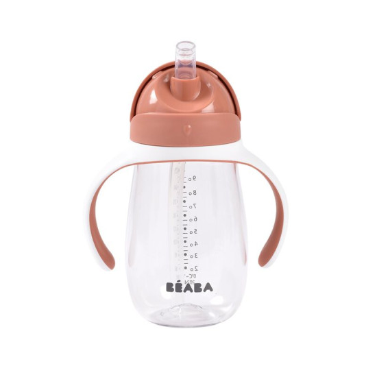 Metāliska Mācību Krūzīte Ar Caurulīti Beaba 250 Ml, Terracota