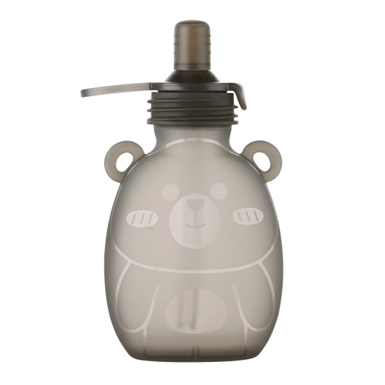 Haakaa Happii Bear silikona maisiņš biezeņiem/sulam 500 ml Grey