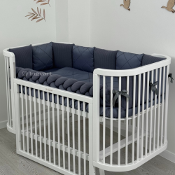 Satin bed linen set "Platinum" for Smart bed crib Anthracite