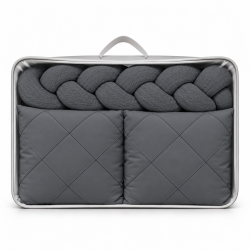 Satīna gultas veļas komplekts "Platinum" Anthracite / Braid