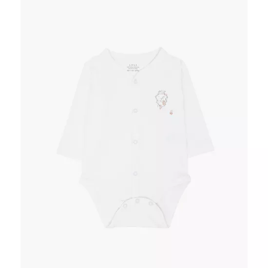 Bodijs Livly Teddy Tay Full Snap Body White