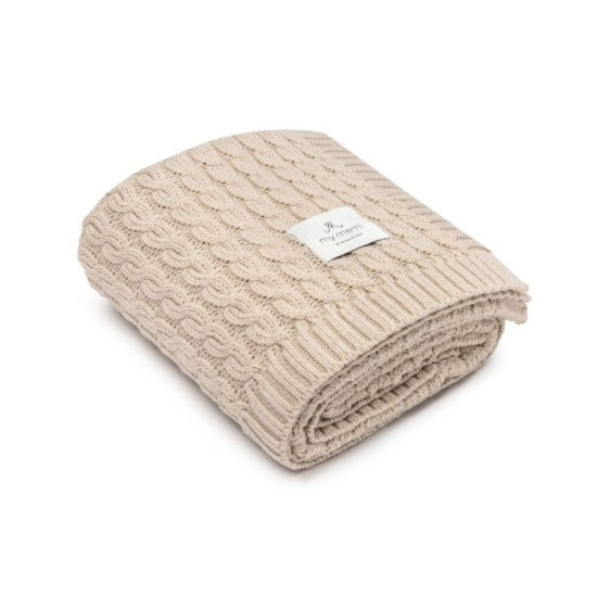 Silts pleds no 100% merino vilnas Warm Beige - Premium Kolekcija