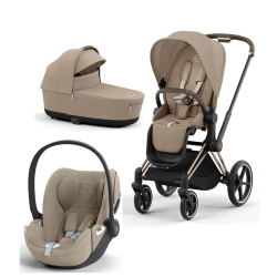 Cybex Priam V4 3 in1, Cozy Beige, Rose Gold Frame