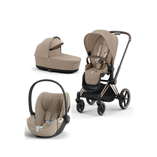 Cybex Priam V4 3 in1, Cozy Beige, Rose Gold Frame
