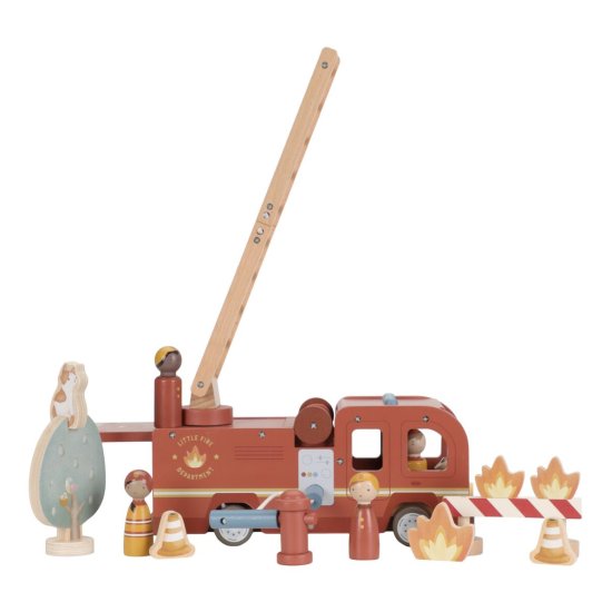 Ugunsdzēsēju mašīna Little Dutch Fire Truck Set FSC