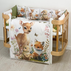 Cotton bed linen set  "Woodland Animals"