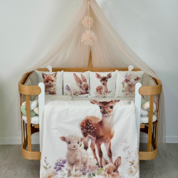 Cotton bed linen set  "Watercolor Animals"