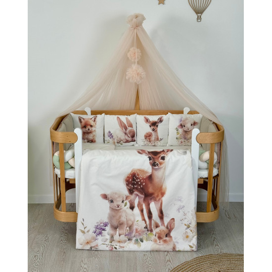 Kokvilnas gultas veļas komplekts "Watercolor Animals"