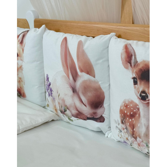 Kokvilnas gultas veļas komplekts "Watercolor Animals"